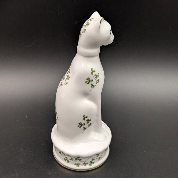 Vintage Royal Tara "Trailing Shamrocks" Bone China Cat Figurine - Galway Ireland - Picture 3 of 7